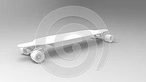 3d rendering of a electric skateboard isolated in white background