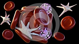 A 3D rendering of embolus or blood clot photo