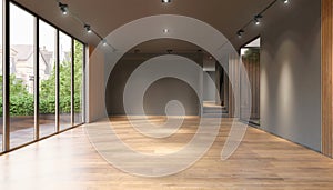3d rendering of an empty apartment, vacant modern room