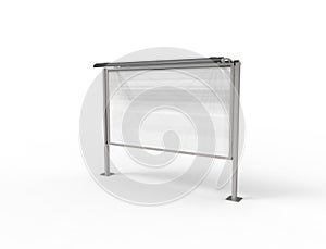 3d rendering of a empty billboard template in white studio background