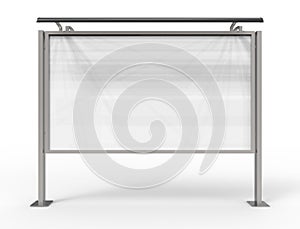 3d rendering of a empty billboard template in white studio background