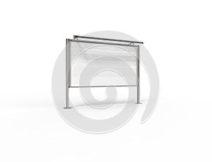 3d rendering of a empty billboard template in white studio background
