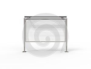 3d rendering of a empty billboard template in white studio background