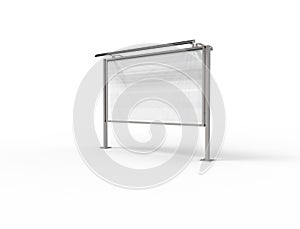 3d rendering of a empty billboard template in white studio background
