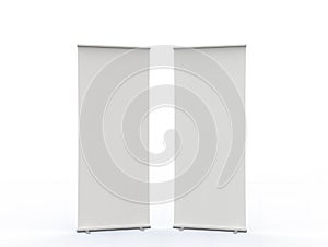 Empty roll up banners