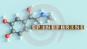 3d rendering of epinephrine or adrenaline molecule