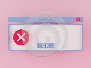 3d rendering error pop up window.