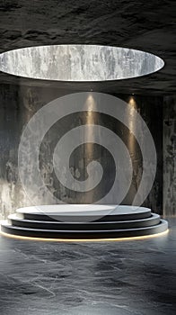 3D rendering exhibition background, Digital Surrealism, Hyper realism, Immersive Art, Interactive Design photo