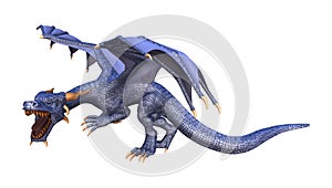 3D Rendering Fantasy Dragon on White