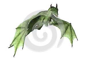 3D Rendering Fantasy Dragon on White