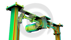 3D rendering - FEA analysis of a mechanical controlled platform