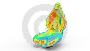 3D rendering - FEA study on a car seat
