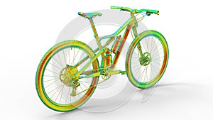 3D rendering - finite element analysis of a detailed race sports bicycle photo