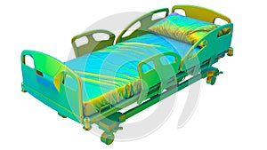 3D rendering - finite element analysis of a hospital bed photo