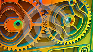 3D rendering - finite element analysis interlocking gears photo