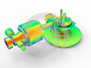 3D rendering - finite element analysis mechanism photo