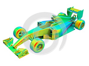 3D rendering - finite element analysis of a racing car photo