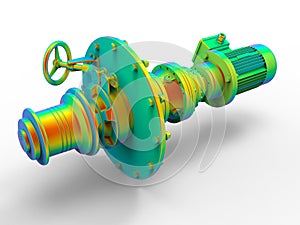 3D rendering - finite element of an assembly photo