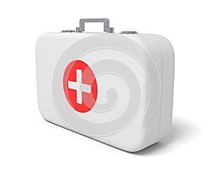 3d rendering of first aid medical box isolated on white background