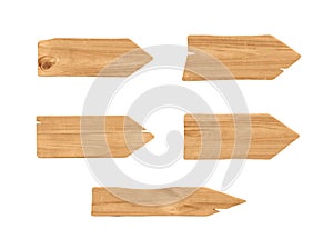 3d rendering of five wooden arrows with pointed ends on white background.