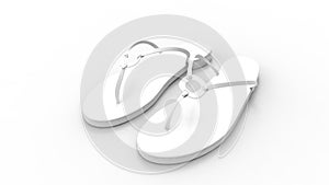 3d rendering of flip flops sandals isolated in studio background