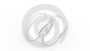 3d rendering of flip flops sandals isolated in studio background