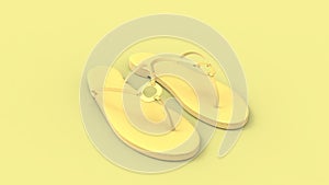 3d rendering of flip flops sandals isolated in studio background