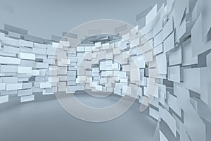 3d rendering, flow square paper, creative background