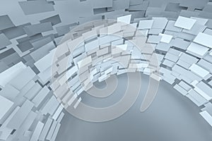 3d rendering, flow square paper, creative background