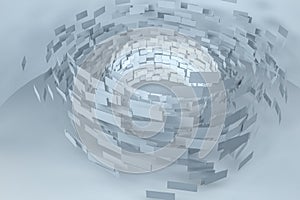 3d rendering, flow square paper, creative background