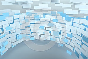 3d rendering, flow square paper, creative background