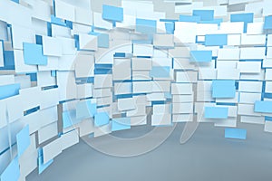 3d rendering, flow square paper, creative background