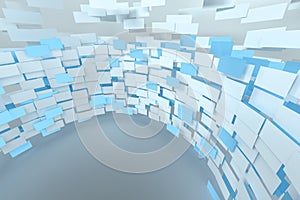 3d rendering, flow square paper, creative background