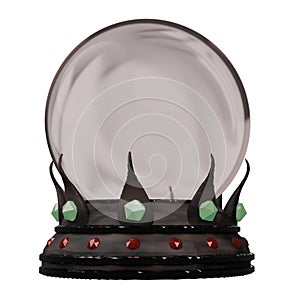 3D rendering of Fortune teller magic crystal ball. Divination and foresight of future, magic tools of magicians and sorcerers. photo