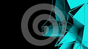 3d rendering fractal object with mesh grid, abstract modern background, computer generated