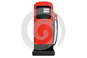 3d rendering front view of Red vintage gasoline pump isolated on