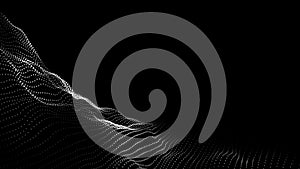 3D rendering future abstract digital particles background, Wave of particles pattern