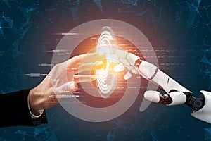 Futuristic robot artificial intelligence concept