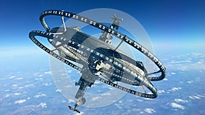 Un'immagine tridimensionale creata utilizzando un modello computerizzato da spazio stazione 