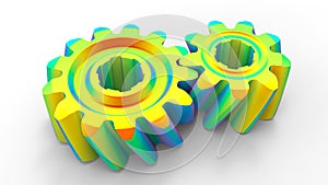 3D rendering - gears finite element analysis