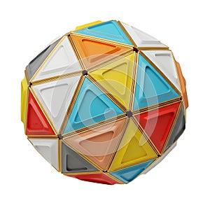 Colorful Triangular Geodesic Dome