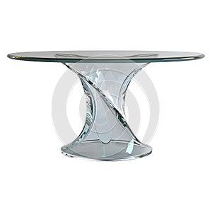 3D Rendering of a Glass Table on Transparent Background - Ai Generated