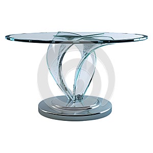 3D Rendering of a Glass Table on Transparent Background - Ai Generated