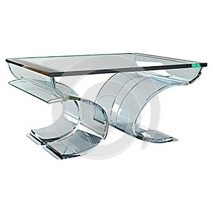 3D Rendering of a Glass Table on Transparent Background - Ai Generated
