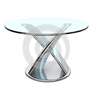 3D Rendering of a Glass Table on Transparent Background - Ai Generated