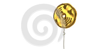 gold balloon symbol of compact disc on white background