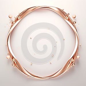 a 3d rendering of a gold circle frame on a white background