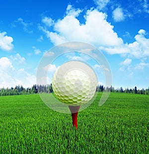 3D rendering, golf ball in fire,