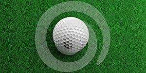 3d rendering golf ball on grass