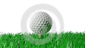 3D rendering of golf ball on grass